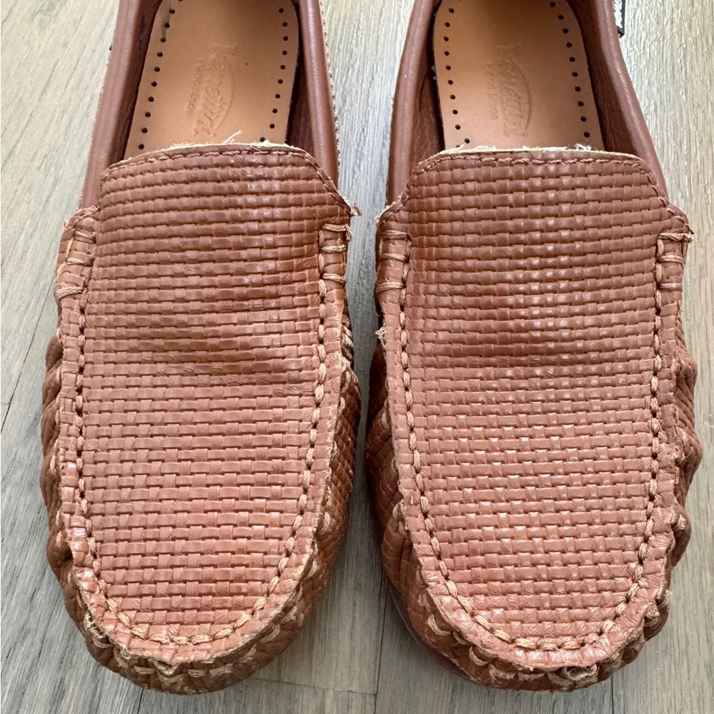 Venettini leather boys brown cognac color loafers dress shoes size 34 (US 2.5)